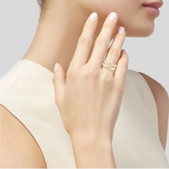 NEW Loren Stewart x Curateur Deux Open Band Ring 14k Yellow Gold Plated Size 7 - Picture 2 of 9